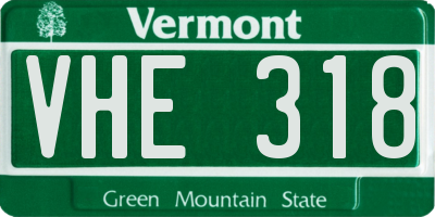 VT license plate VHE318