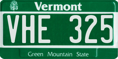 VT license plate VHE325