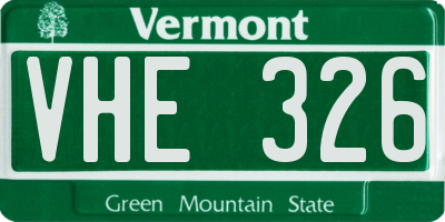 VT license plate VHE326