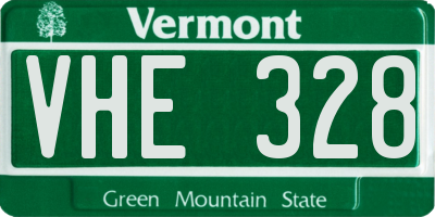 VT license plate VHE328