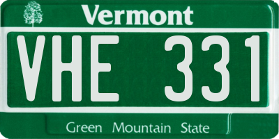 VT license plate VHE331