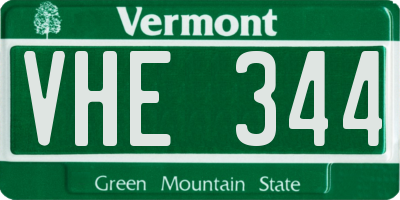 VT license plate VHE344