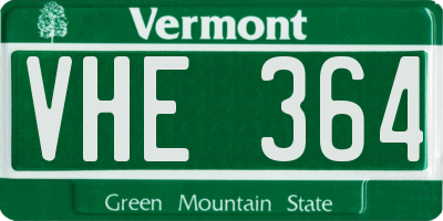 VT license plate VHE364