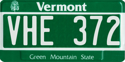VT license plate VHE372