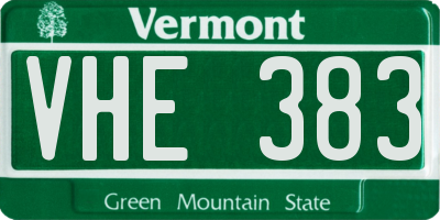 VT license plate VHE383