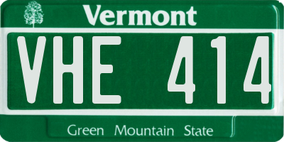 VT license plate VHE414