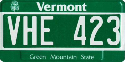VT license plate VHE423
