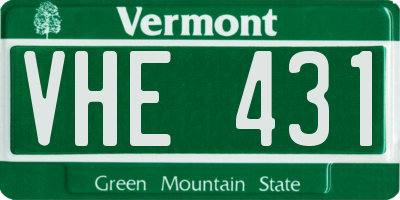 VT license plate VHE431
