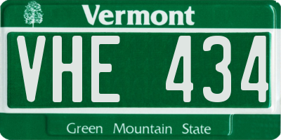 VT license plate VHE434