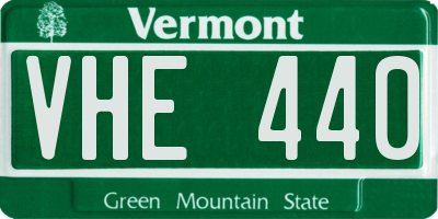 VT license plate VHE440