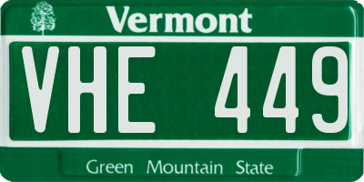 VT license plate VHE449