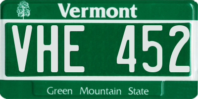 VT license plate VHE452