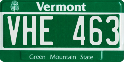 VT license plate VHE463