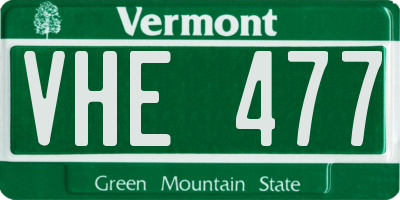 VT license plate VHE477