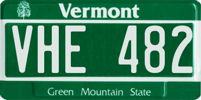 VT license plate VHE482