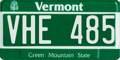 VT license plate VHE485