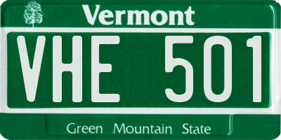 VT license plate VHE501