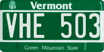 VT license plate VHE503