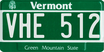VT license plate VHE512