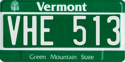 VT license plate VHE513