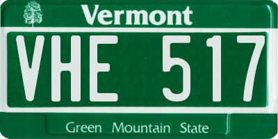 VT license plate VHE517