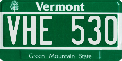VT license plate VHE530