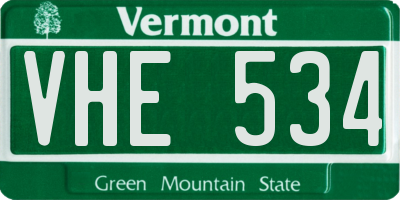 VT license plate VHE534
