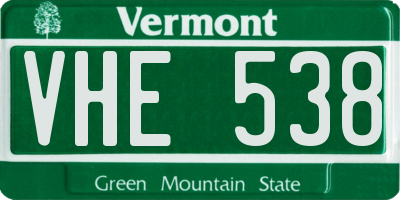 VT license plate VHE538