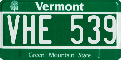 VT license plate VHE539