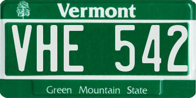 VT license plate VHE542