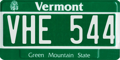 VT license plate VHE544