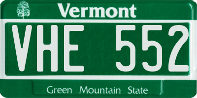 VT license plate VHE552