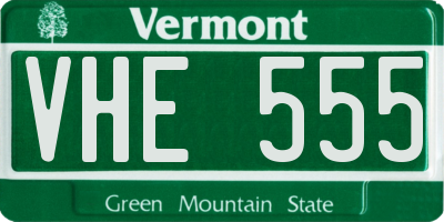 VT license plate VHE555