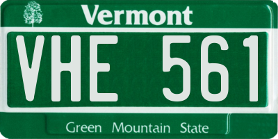 VT license plate VHE561