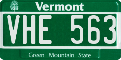 VT license plate VHE563