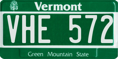 VT license plate VHE572