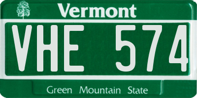 VT license plate VHE574