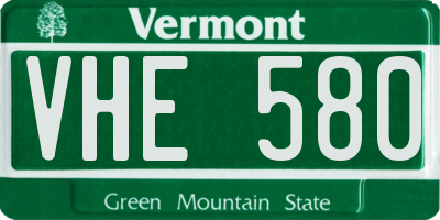 VT license plate VHE580