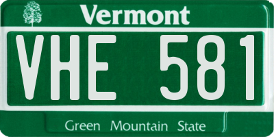 VT license plate VHE581