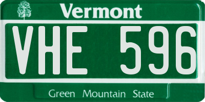 VT license plate VHE596