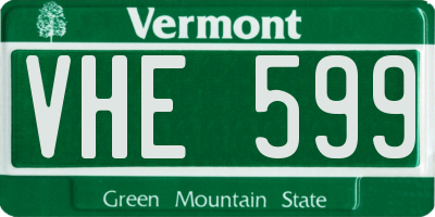VT license plate VHE599