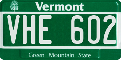 VT license plate VHE602