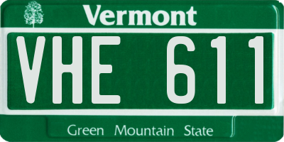 VT license plate VHE611