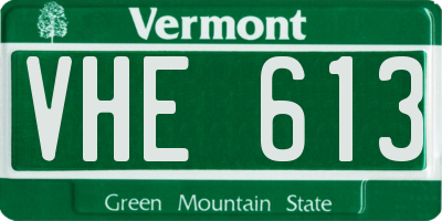 VT license plate VHE613