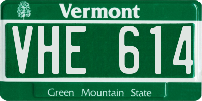 VT license plate VHE614