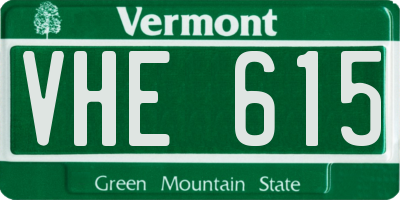 VT license plate VHE615