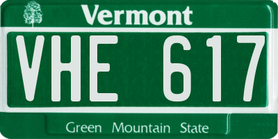 VT license plate VHE617