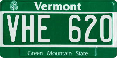 VT license plate VHE620