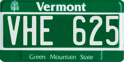 VT license plate VHE625