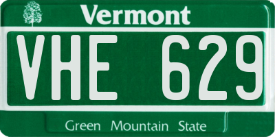 VT license plate VHE629